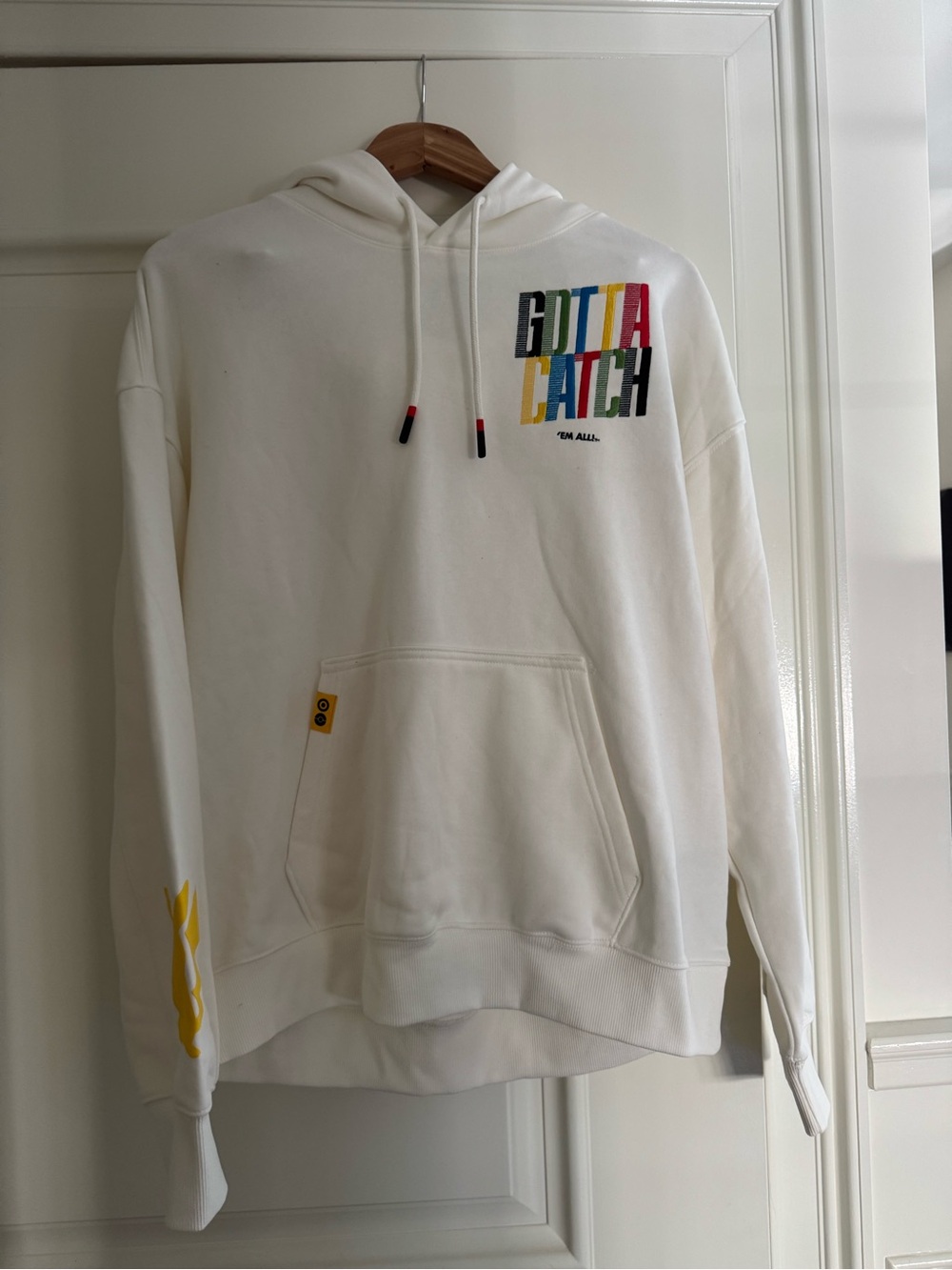 Target White Hoodie with Multicolor "GOTTA CATCH" Graphic